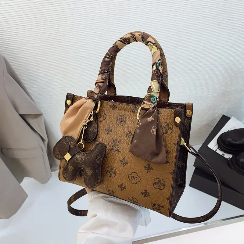 Women's Retro Print Handbag, Sophisticated Top Handle Crossbody Bag with Adjustable Shoulder Straps for Women