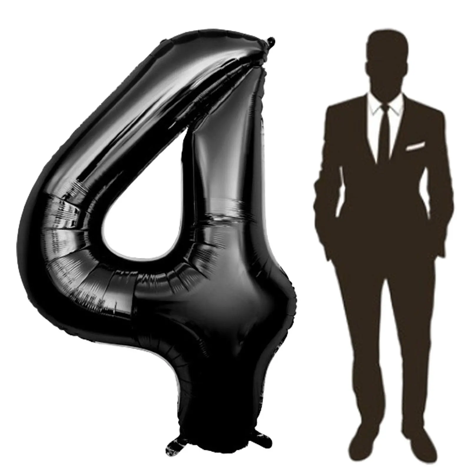 60 Inch Black Number Balloon Large Foil Number Balloons With Base, 0-13 Big Number Balloons for Birthday Party Supplies Decorations