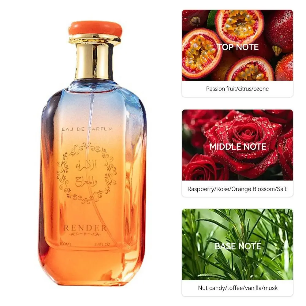 100ML Arabic Middle East Elegant Perfume for Men and Women, Elegant Alluring Fragrance, Floral Woody Fragrance, Floral Fragrance Blend Fruit Food Fragrance, Long-Lasting, Mystical Exotic Style, Saudi High-Quality Creamy Sandalwood, Eau De Parfume