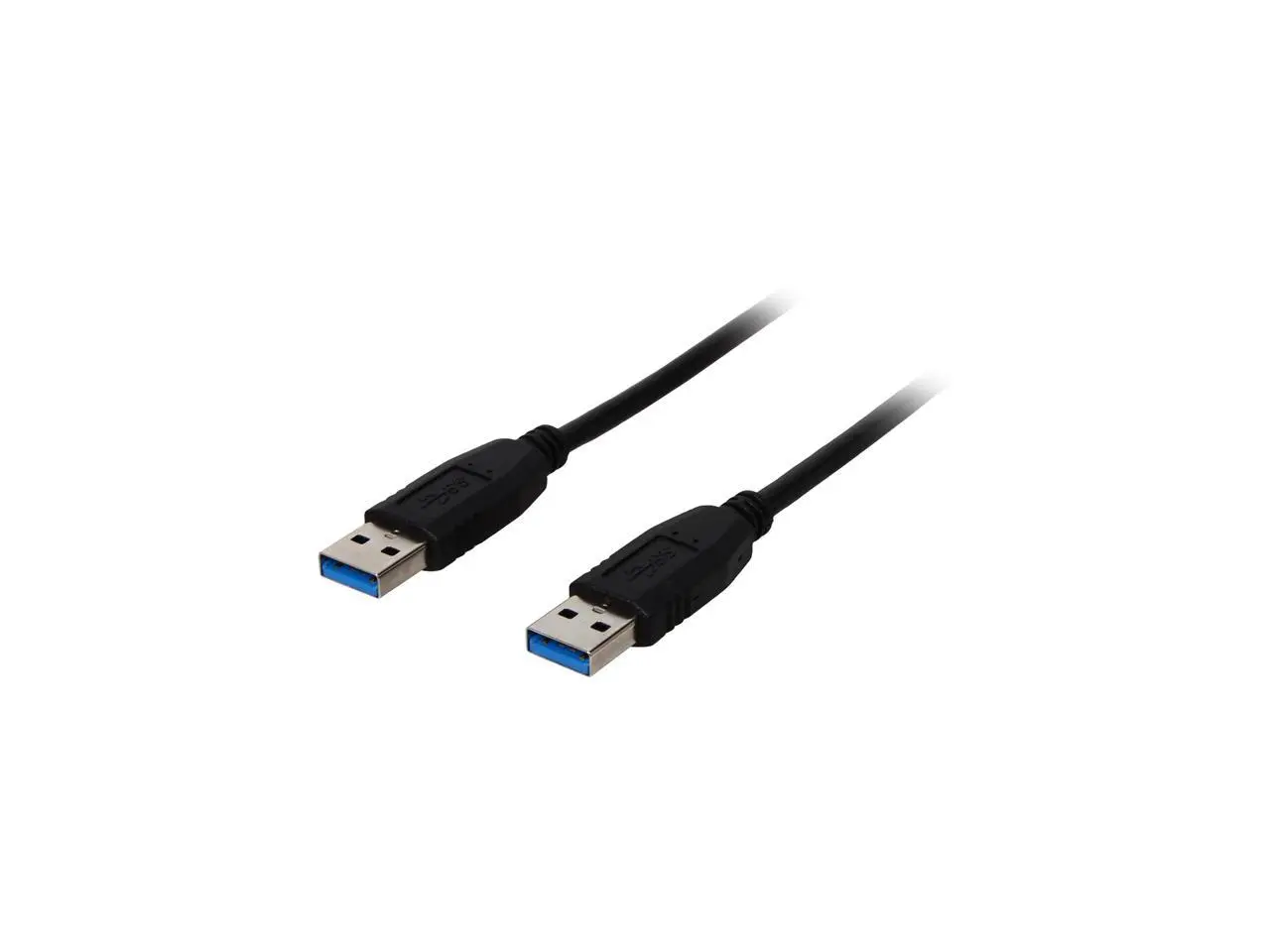 Nippon Labs USB3-6MM-BK-2P 6 ft. Black USB 3.0 A Male to A Male Cable, 2 Packs