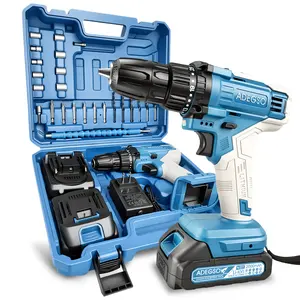 【FathersDay Gift】21V Cordless Drill Set, 21+1 Clutch, 45N.m Max Torque,2-VariableSpeed, 2 2.0 Batteries & Fast Charger, Ideal for Home DIY & Repair