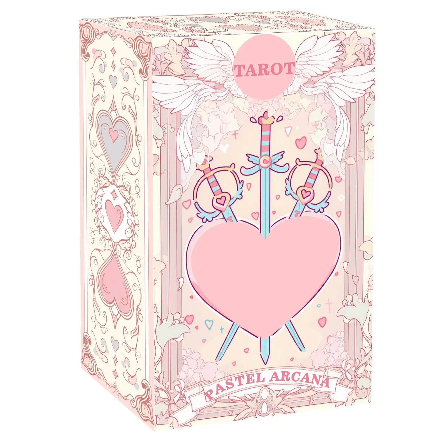 Pastel Arcana Tarot Deck, 78 Pink Aesthetic Design Tarot Cards with Guidebook, Modern Witch Tarot for Beginners and Experienced Readers, Divination and Spiritual Growth Tool, Tarot Card Game, Tarot Card Set
