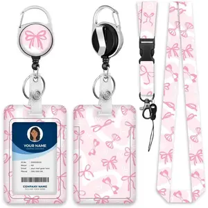 Lanyards for ID Badge Holder for Women Cute, Teacher Lanyard with ID Holder Clip,Retractable  Badge Reel Heavy Duty, Teacher Nurse Work Office Gifts (#35:Butterfly)