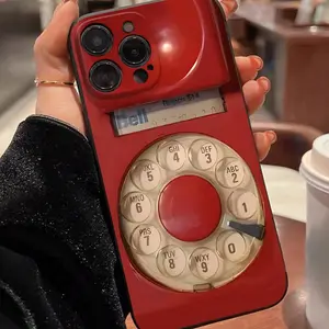 Vintage Telephone Pattern Phone Case, Retro Design Cellphone Protective Cases, Shockproof Mobile Phone Cover,phone Case Suitable for Iphone11/12/13/14/15/16/17 Pro Promax Air Plus.