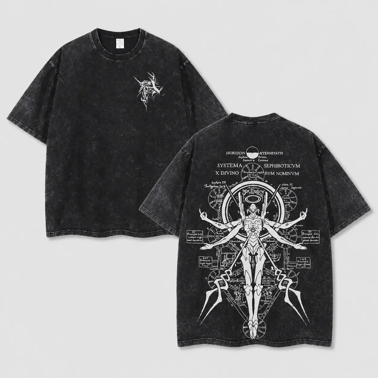 Men's Short-Sleeve Neon Genesis Evangelion EVA-01 Graphic T-Shirt - Vintage Washed, Divine Mode Print, God Form Aesthetic, Oversized Soft Cotton Menswear Top, All Season Unisex Casual Streetwear, Fan Gift
