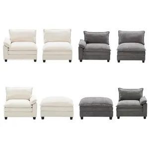 【Standalone Module】Bigger Size  Modular Couch Sectionals with Ottoman, Big Comfy Cloud Couches, L/U Shaped  Modular Sectional Sofa, Modern Cloud SectionalCouches for Living Room, Deep Seat Sofa