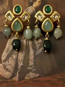 Vintage Style Artificial Crystal Geometric Beaded Waterdrop Teardrop Earrings, Random Color, Alloy Material, Perfect for Daily Wear and Gifts, Versatile Earrings, Unique Design Earrings, Earrings Jewelry