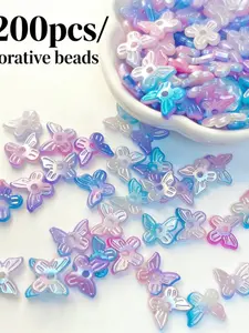3200pcs DIY Headpiece Accessories, Dual Color Lustrous Butterfly Beads, Handmade Jewelry Materials, Craft Supplies for Creators