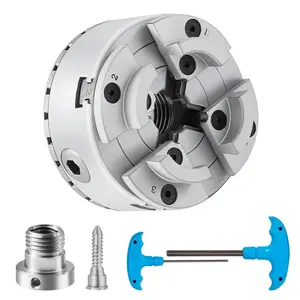 【Summervibes】VEVOR KP96 Lathe Chuck, 4-Jaw 3.75" Diameter, Metal Lathe Chuck Turning Machine Accessories, Self-centering Tool, for Lathe, Precision Machining, Grinding Machines, Milling Machines