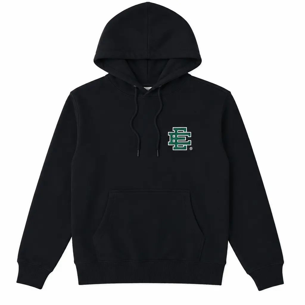 Eric Emanuel EE Monogram Hoodie, Minimal Chest Logo Pullover