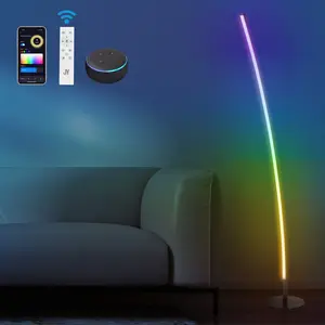 JONATHAN Y Malthe Modern Contemporary Aluminum/Iron Arc Integrated LED Floor Lamp; for Living Room, Bedroom, Kitchen, Office