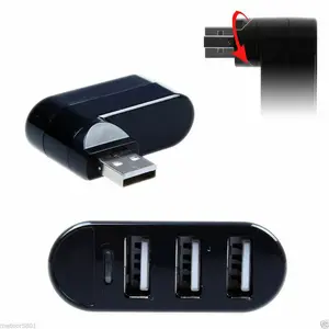 USB 3 Port Roat Compact Portable Rotatable HUB USB Hub Dock for Flash Drive Mobile HDD PC Laptop Notebook