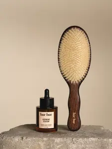 Bur Bur Mermaid Bundle Featuring Growing Season Hair & Scalp Treatment and Your Choice of Mermaid Brush - Essential Boar Bristle or Wet Detangling Brush