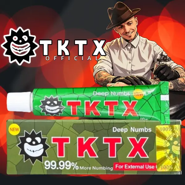 TKTX Tattoo Numbing Cream-Extra Strength Painless Numbing Cream -Pain Free Tattoo-Laser Removal -Eyebrow Threading- Cosmetic Cream -Waxing-99.99% Deep Nums（Green tube）