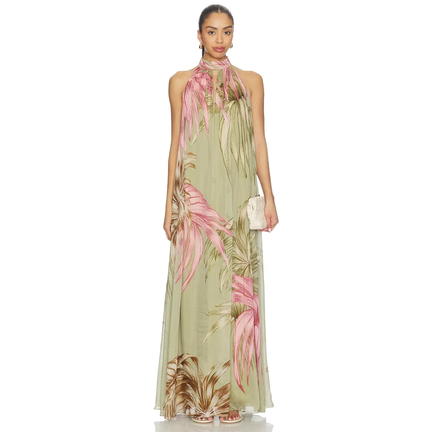 ROCOCO SAND Flared Maxi Dress in Green