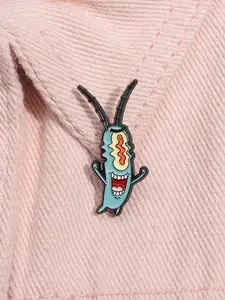 Classic Anime Funny Villain Badge, Single Eye Tentacle Design, Laughing Expression, Confidence Cartoon Pin, Fun Collection for Fans, Fashion Accessory