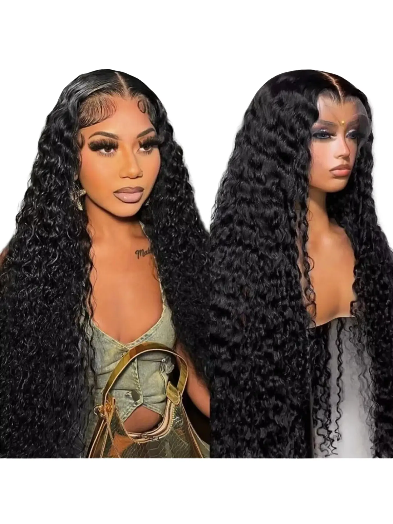 Hidden Strap Deep Wave 5x5 Closure Wigs Human Hair Invisible Strap Bleached Konts Glueless Wigs Human Hair Pre Plucked Pre Cut 200% Denisty Deep Wave Closure Wigs Lace Frontal Wig