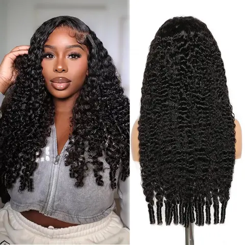 Women's Luler Hair 24 In 13x6 HD Transparent Full Lace Frontal Wig, 15A 100% Virgin Human Hair, 220% Density, Pre-Plucked Burmese Spiral Curly End, 100% Human Hair