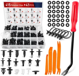 Nilight 415-Piece Automotive Car Interior Kit - Car Accessories Fastener Remover Set with 18 Popular Sizes Auto Push Pin Rivets, Auto Parts Accessories for GM, Ford, Toyota, Honda, Chrysler for Replacement, Detailing, Father's Day Gift
