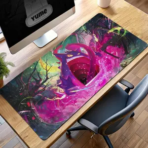 Mega Gengr Gaming Mouse Pad, Pok Desk Mat, Ghost-Type Pok Mouse Pad, Haunting Battle Desk Mat, Trainer Gift for Gamers