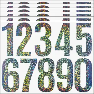 Reflective Mailbox Numbers Stickers,60 PCS Self Adhesive Vinyl  Number Stickers,6 Sheets Large 3 Inch 0-9 House Numbers,for Mailbox,Signs, Door, ,Garbage Bins,Address Numbers(Reflective)