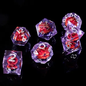 Beholder Dragon Eye D&d Dice Set, Sharp Liquid Core Resin Handmade Dice, 7 Pieces, Role-Playing Dungeons & Dragons Tt Rpg