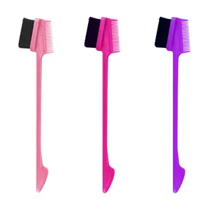 Jessie's Wig 1 Pcs Double Sided Edge Control Brush and Eyebrow Comb Hair Styling Brush for Salon and Home