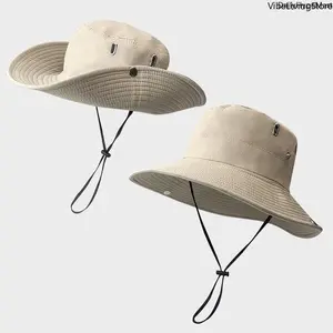 Men's Adjustable Bucket Hat - Summer Wide Brim, UPF UV Protection, Casual Outdoor Fashion Accessory