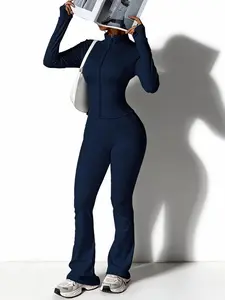 Women's Yoga Sportswear Set Jacket & High-Waisted Tight Pants, Breathable Gym Running, All-Season Fitness Clothing Workout Sets