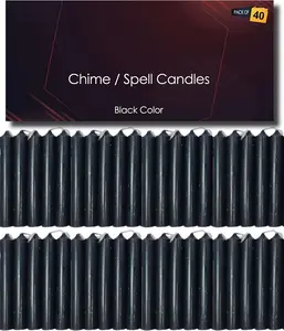 Spell & Chime Candles (40 Black Candles)  4" x 1/2"  Mini Taper Candles for Rituals, Birthdays, Altar, Spells, Chime Candles (Black)