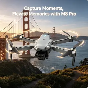 2026 M8 Pro Drone – 4K EIS Camera, GPS & 5G WiFi FPV, Brushless Motor, Optical Flow Hover, Smart Obstacle Avoidance, Auto Return, 360° Stunt Roll, Dual Batteries Included