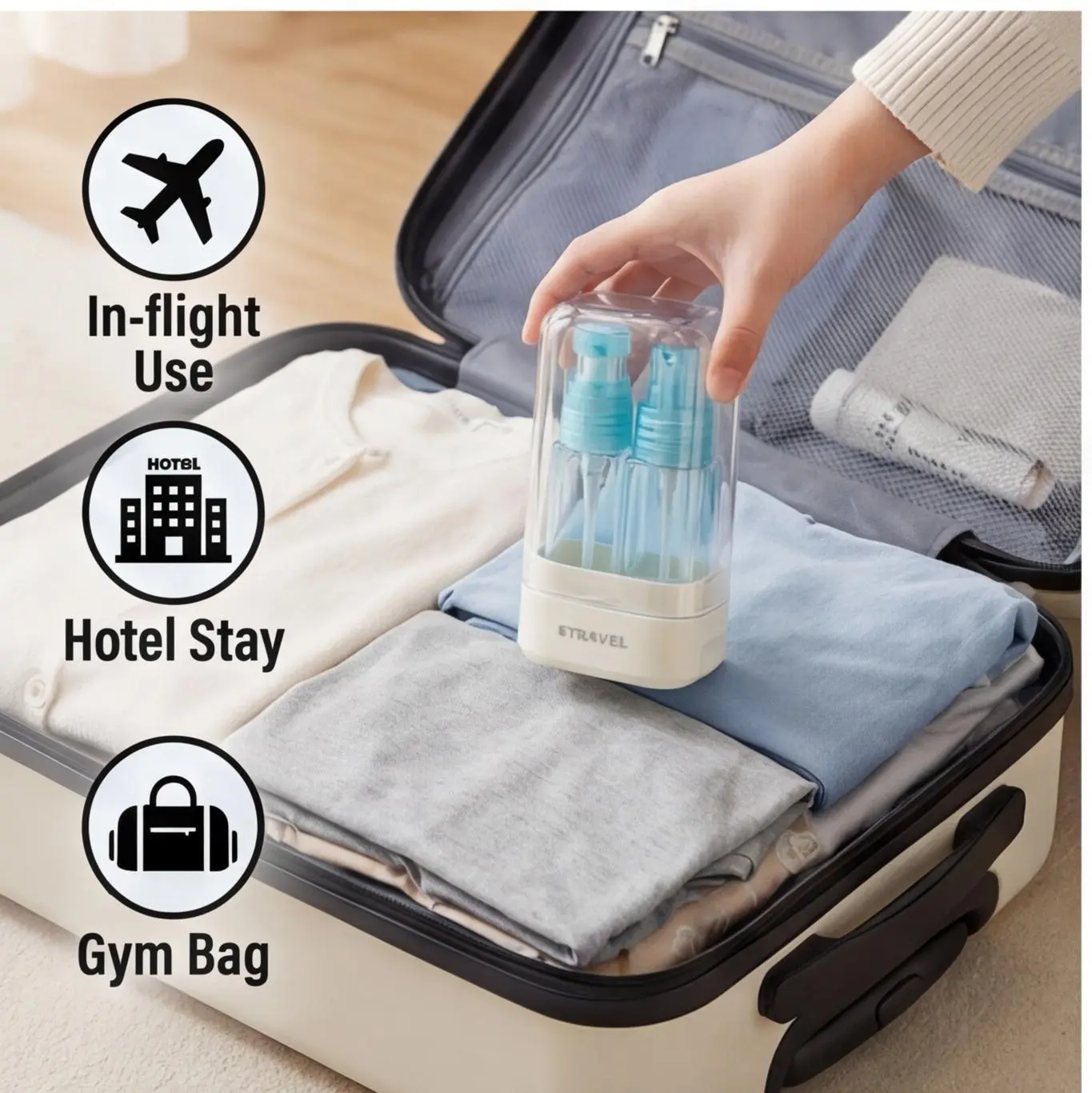 Adults' 5-in-1 Leak-Proof 30ml Travel Cosmetic Storage Bottles & Jars Multi-Pack - Durable, Refill-Easy Home Organiser Box, Spray Dispenser for Lotion, Shampoo, Compact Lightweight Eco-Friendly Daily Bathroom Supplies for Business Trips, Vacations