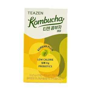 Teazen Korean Kombucha Plum Flavor - 10 Sachets, 5g Each | Gut Health Drink, Probiotic Tea, Refreshing Beverage