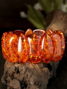 Vintage Geometric Acrylic Bracelet, Boho Style Bangles, Elastic Band Design, Unique Wide Bangle Jewelry, Statement Accessory for Women & Girls
