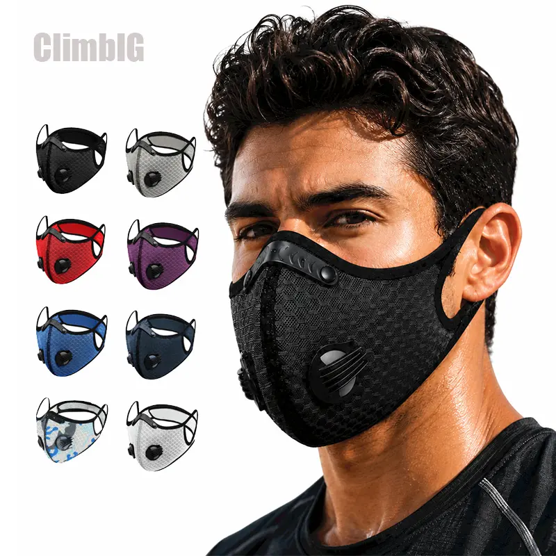 Reusable PM2.5 Cycling Face Mask for Men Women, Breathable Dust Mask with Breathing Valve, UV Protection Motorcycle Riding Face Cover, Windproof Outdoor Sports Mask for Running Hiking Fishing Camping Workout Travel Summer Essentials