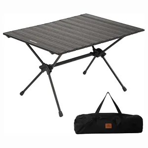 Naturehike FT11 Adjustable Height Camping Table, Ultralight Aluminum Roll-Up Table with Carry Bag, Portable Camp Table for Hiking Picnic, Fishing car camping accessories