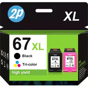 2PK Ink HP 67XL Cartridges for DeskJet 2755e 1255 2732e 2752e Replacement