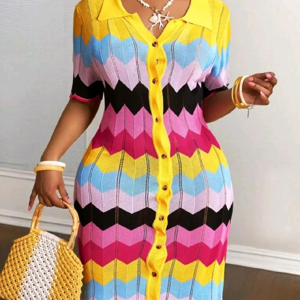 Plus Size Women's Casual Midi Dress, Breathable Soft Fabric for Daily Wear