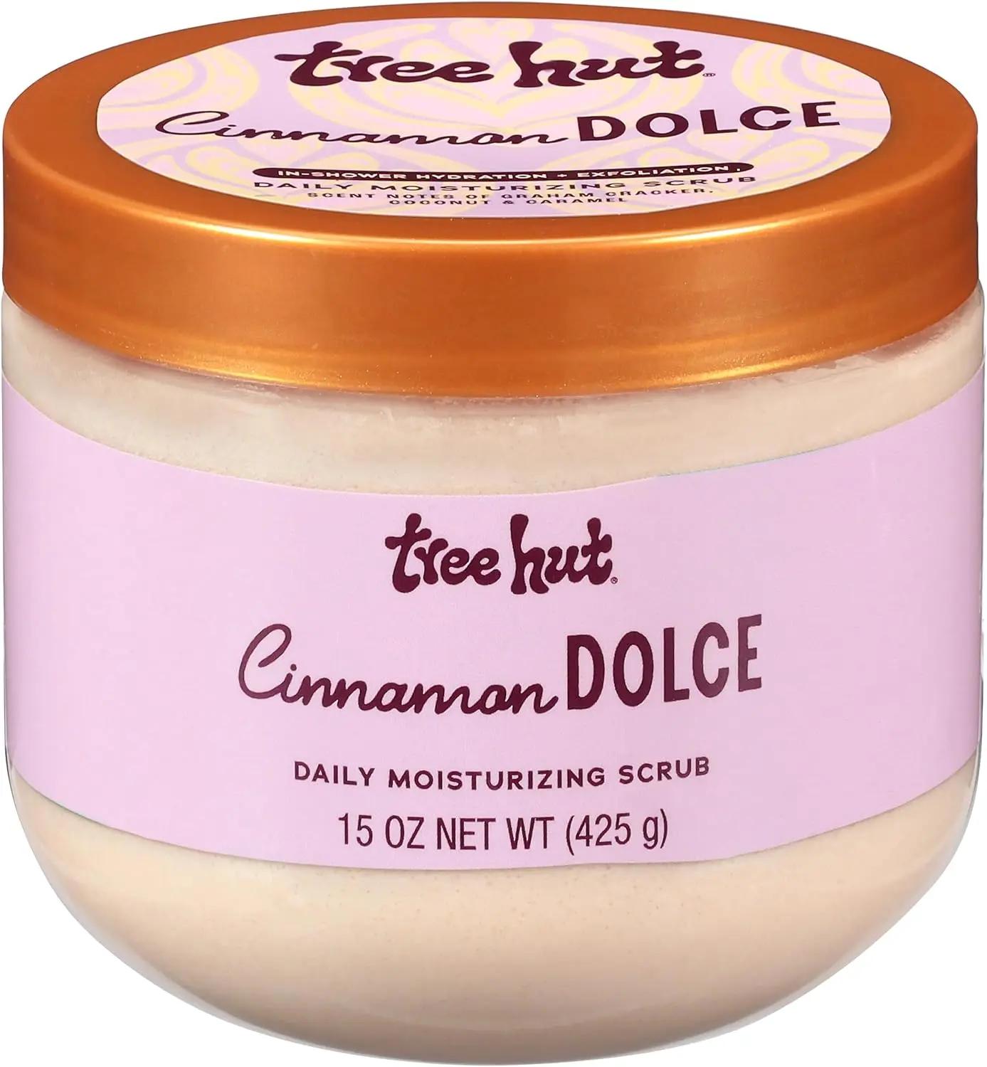 Tree Hut Cinnamon Dolce Daily Moisturizing Scrub, Whipped Foamy Exfoliating Body Scrub, Hydrating & Moisturizing Formula for Soft, Radiant Skin, 15 oz