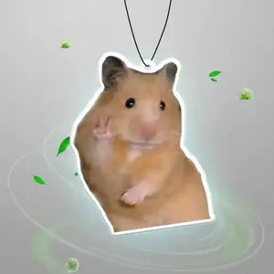 Hamster Pattern Car Air Freshener Hanging Ornament, Car Rear-view Mirror Decorative Hanging Hilton Hotel Scent Fragrance Tablet, Car Accessories, Decoration, Hanging Car Diffuser