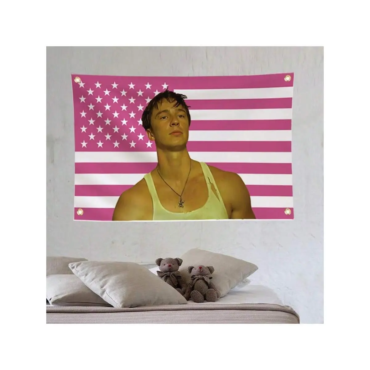 Drew Flag 40in*60in Rafe Pink America Cameron Decorative Flag, 4 Brass Grommets, Wall Hanging Tapestry For Room Decor, College Dorm, Outdoor Porch, Or Indoor Decorations Party Decor Banner Gifts Graduation Party Gifts Home Decors