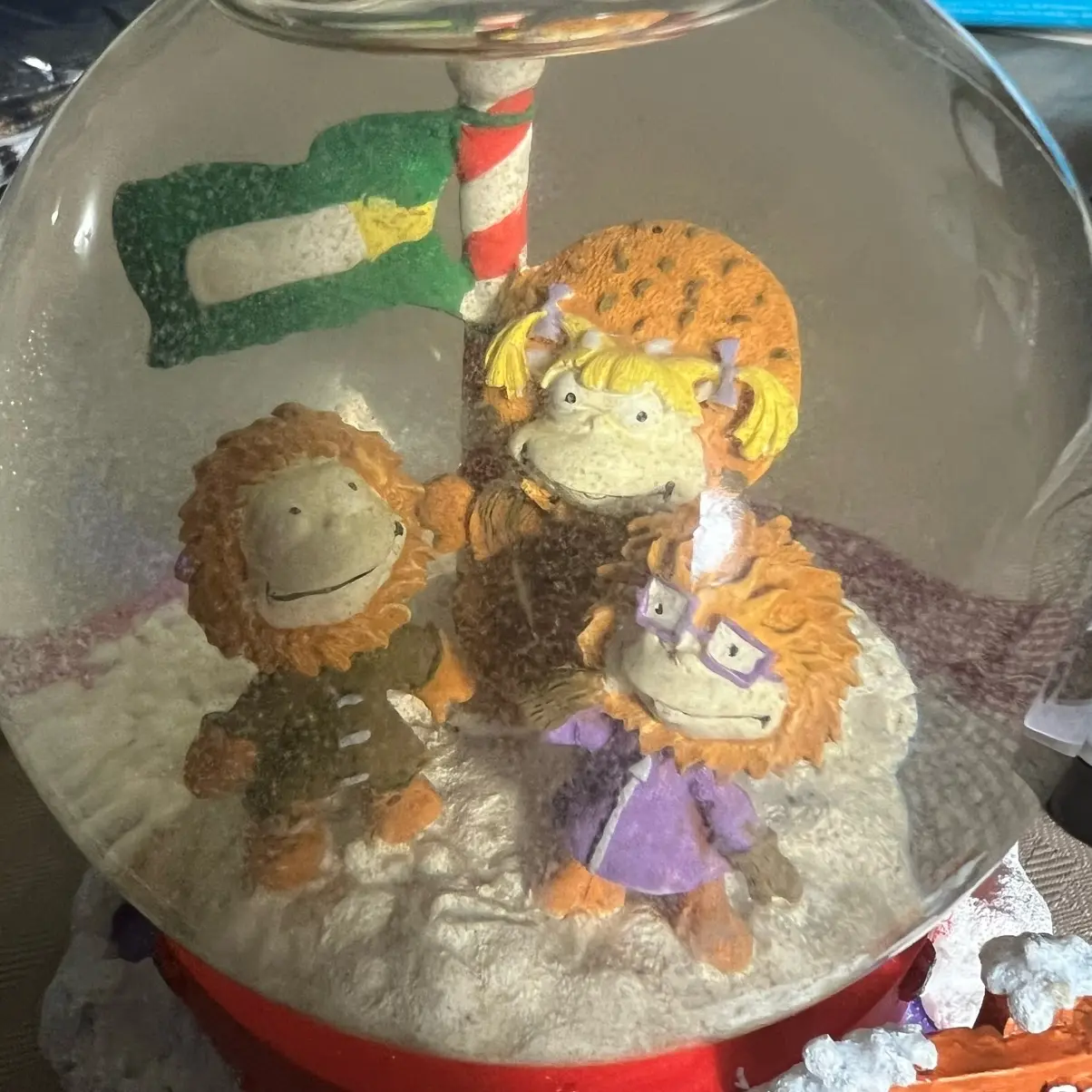 Vintage Rugrats Snow Globe North Pole 90s Musical Christmas Decor Plays Let It Snow
