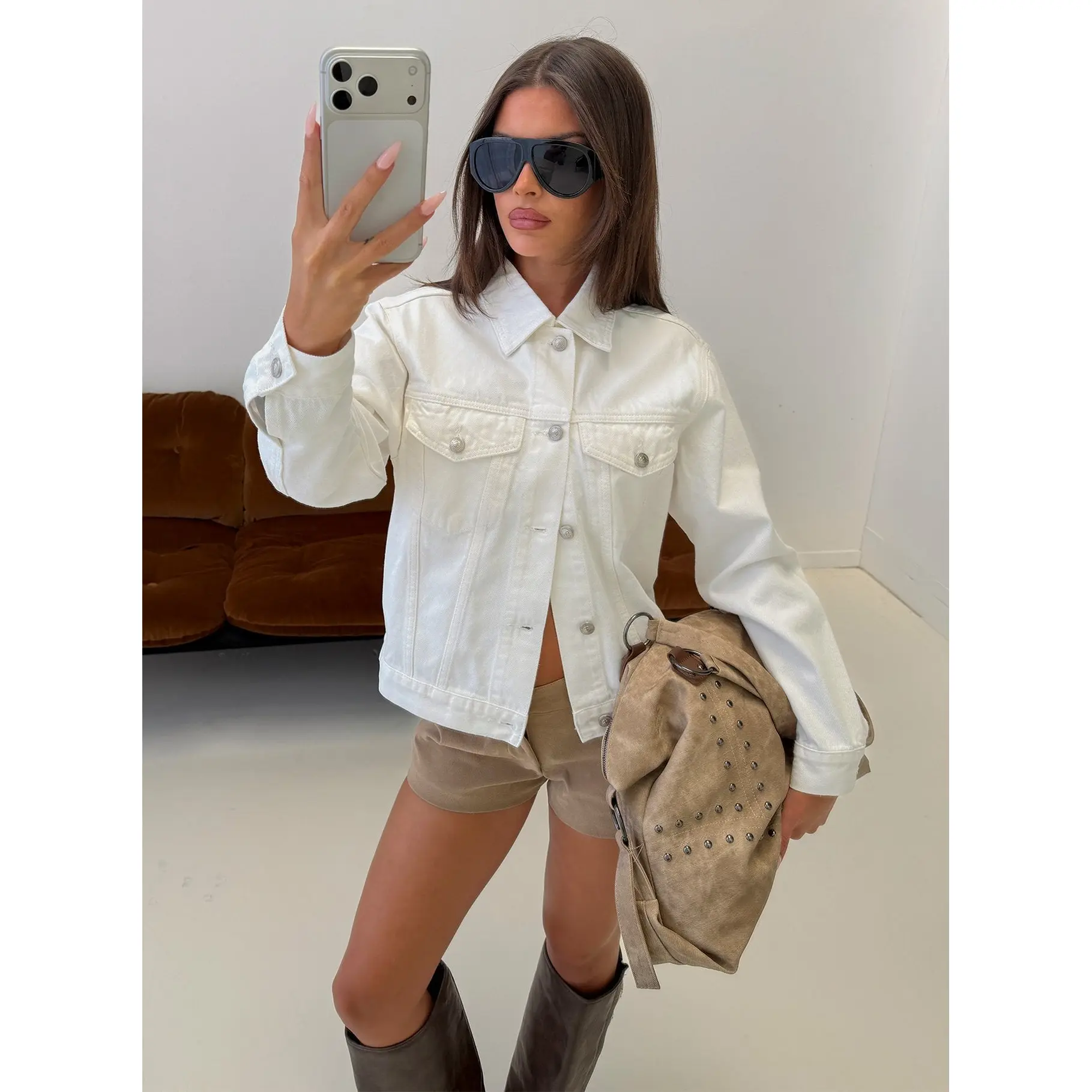Truss Oversized Denim Jacket White