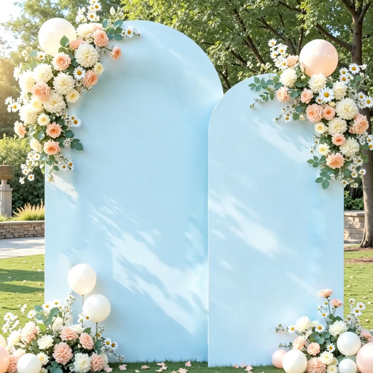 Black Flexible Round Arch Cover Set - 6ft/7.2ft Elastic Wrinkle-Free Festive & Party Backdrop for Wedding Decor, Photography Backdrop Boards sohochic