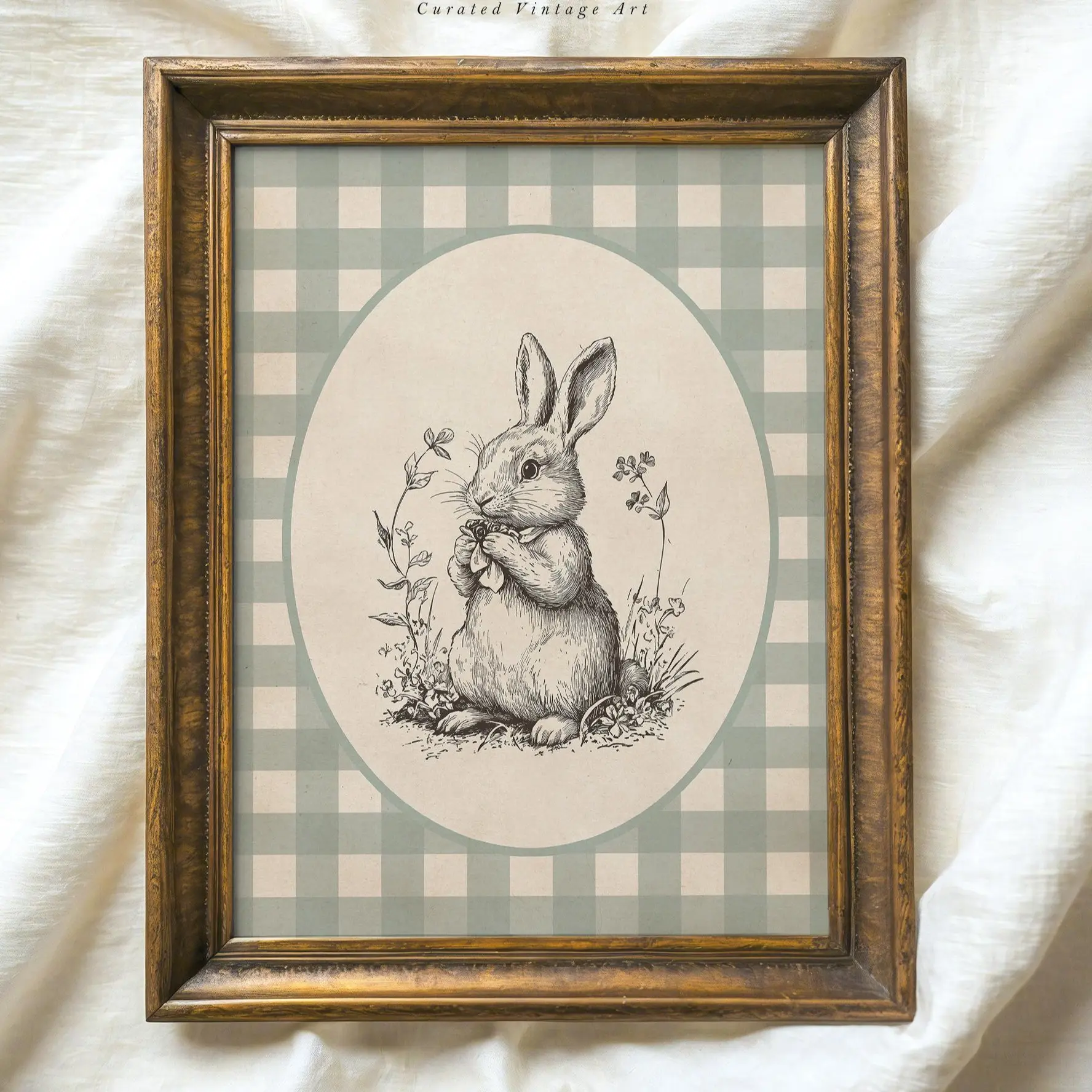 Vintage Easter Bunny Sketch Print, Easter Posters, Rabbit Drawing Printable Wall Art, Neutral Woodland Nursery Decor, Rabbit Posters