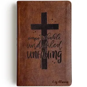 Personalized ESV Concise Study Bible - Brown - Imperishable, Undefiled, Unfading - Hand Lettered and Engraved