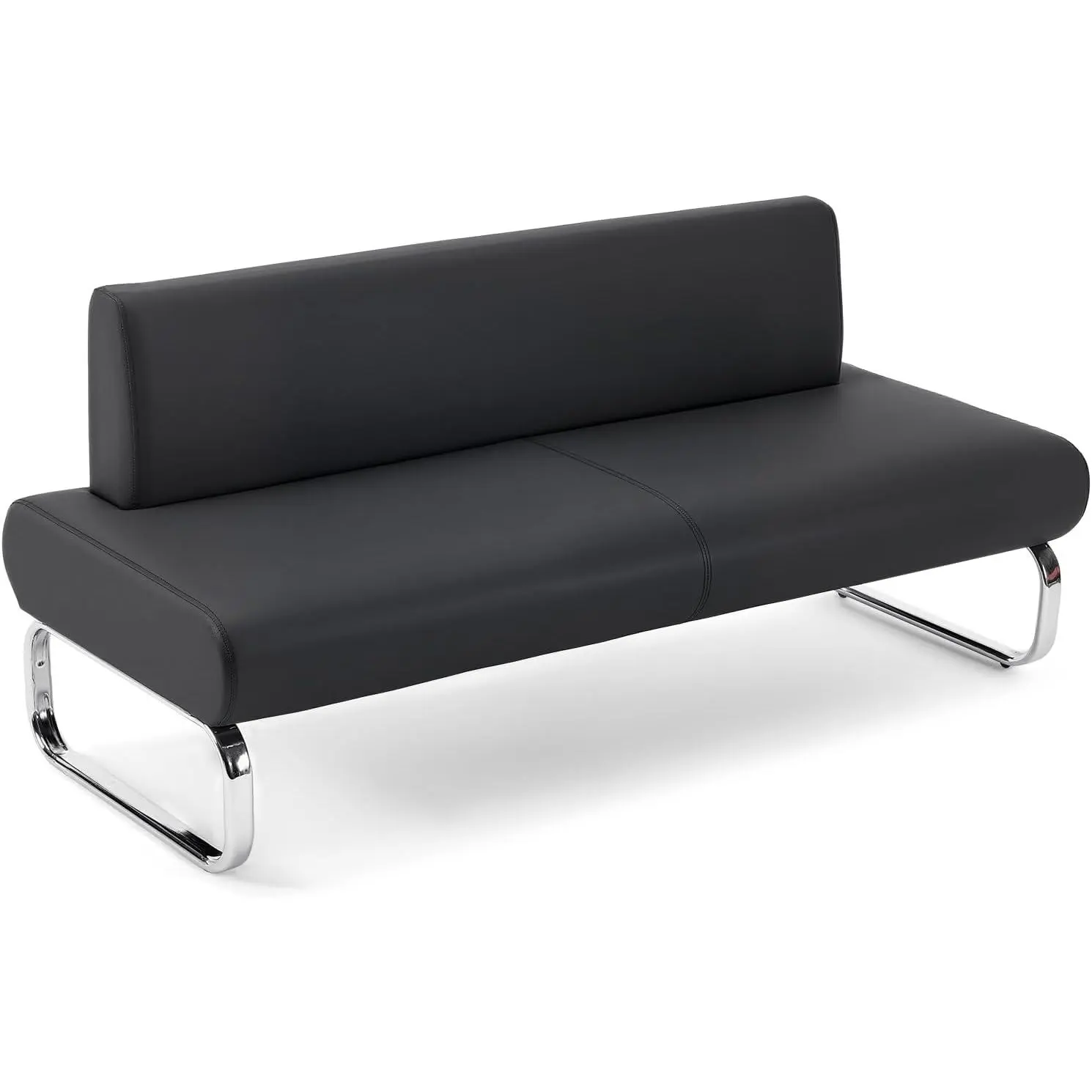OmySalon Faux Leather Waiting Room Comfy Chair - 59in Backrest Cushioning High-Performance Modern Reception Chair, Lobby Bench Seating for Clinic Office Commercial Furniture, Backrest Reception Chairs