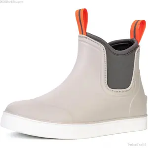 Women's Deck Boots Waterproof Ankle Rain Boots Outdoor Fishing Garden Boots for Women Anti-Slip Lightweight Comfortable Work ShoesPulseTrail5DD20BarkBouquet