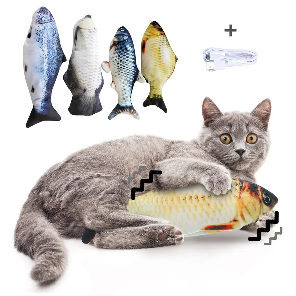 Non-Catnip Version Electric Simulated Jumping Fish, Interactive Cat Toy for Cats