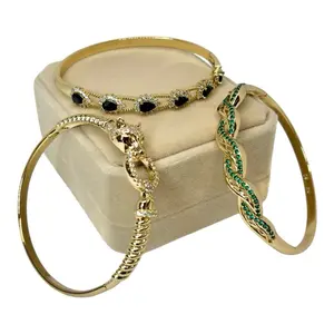 Women's Elegant Golden Grace Gold Bangle Bracelet - Versatile Female Classic Fine Costume Jewelry Accessory for Casual/Formal, Daily Use
